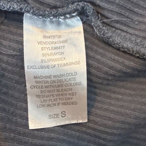 Fitz + Eddi Womens Ribbed Tank Top Sleeveless V-Neck Size S Rayon Spandex Blend - Picture 4 of 4